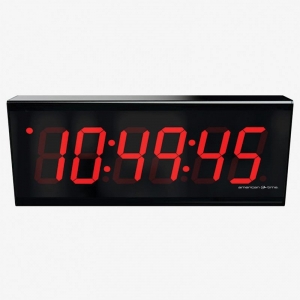 Aluminium Case PoE Digital Clocks 4" Red 6 Digit